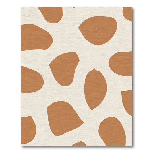 Terra Cotta Abstract Leaflike Shape Rug