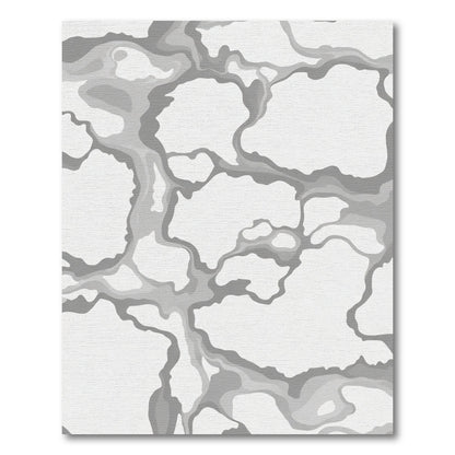 Light Gray Abstract Marble Flow Rug