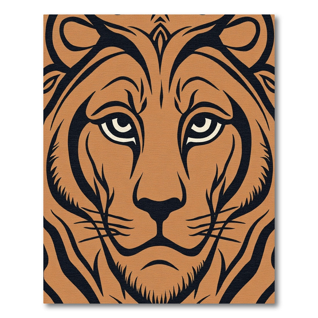 Bold Orange Tiger Face Close Up Rug