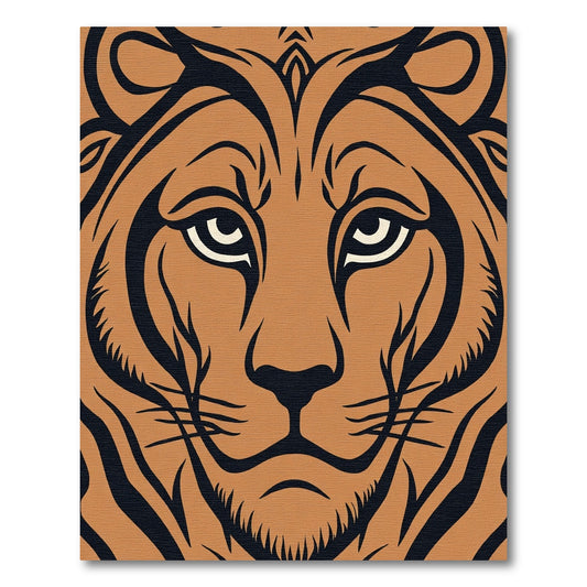 Bold Orange Tiger Face Close Up Rug