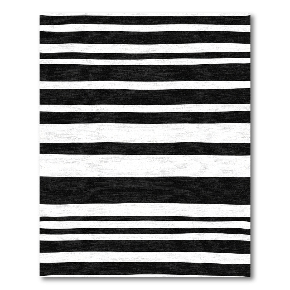 Bold Black White Uneven Stripe Rug