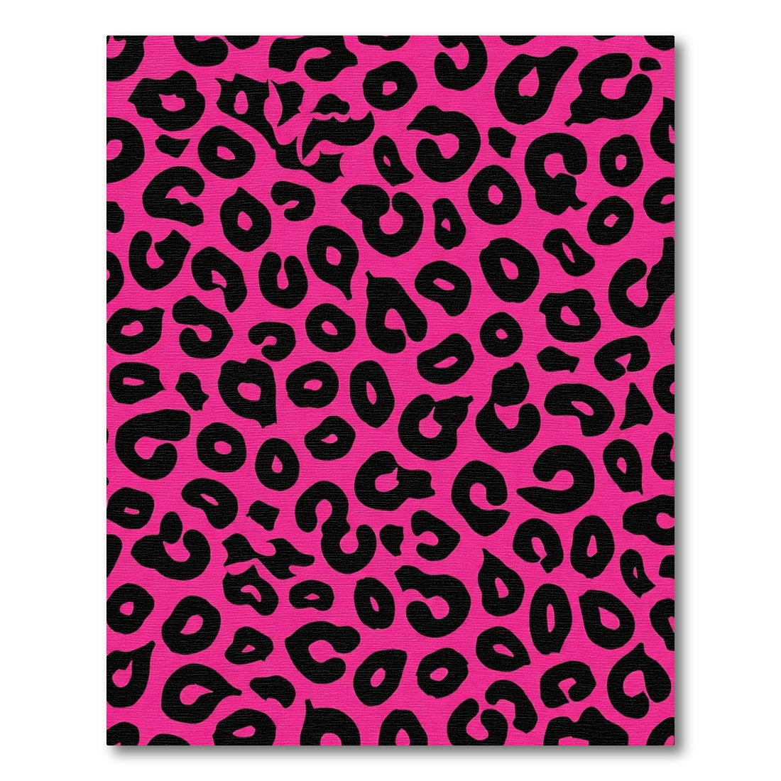 Vibrant Pink Black Leopard Spots Rug