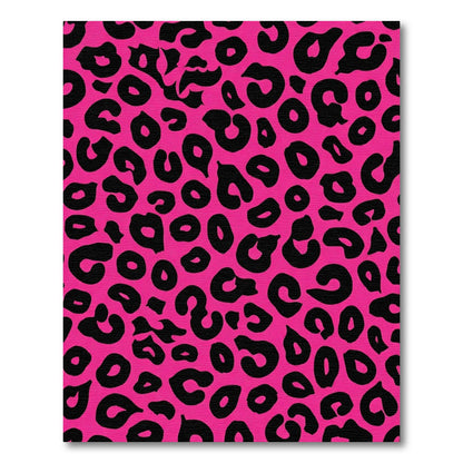 Vibrant Pink Black Leopard Spots Rug