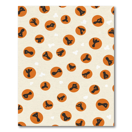 Orange Circles Abstract Paw Spots Rug