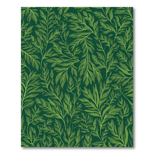Deep Emerald Green Foliage Vines Rug