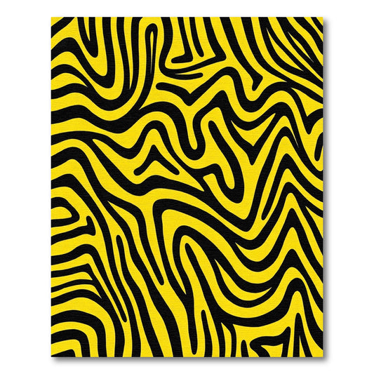 Bold Yellow Black Animal Stripe Rug
