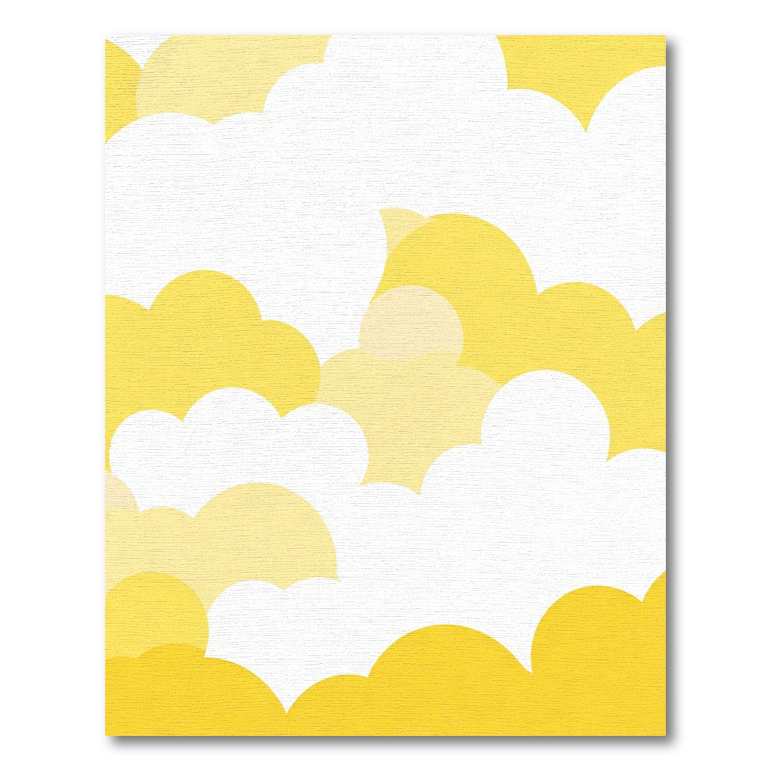 Whimsical Yellow Cloudscape Composition Rug