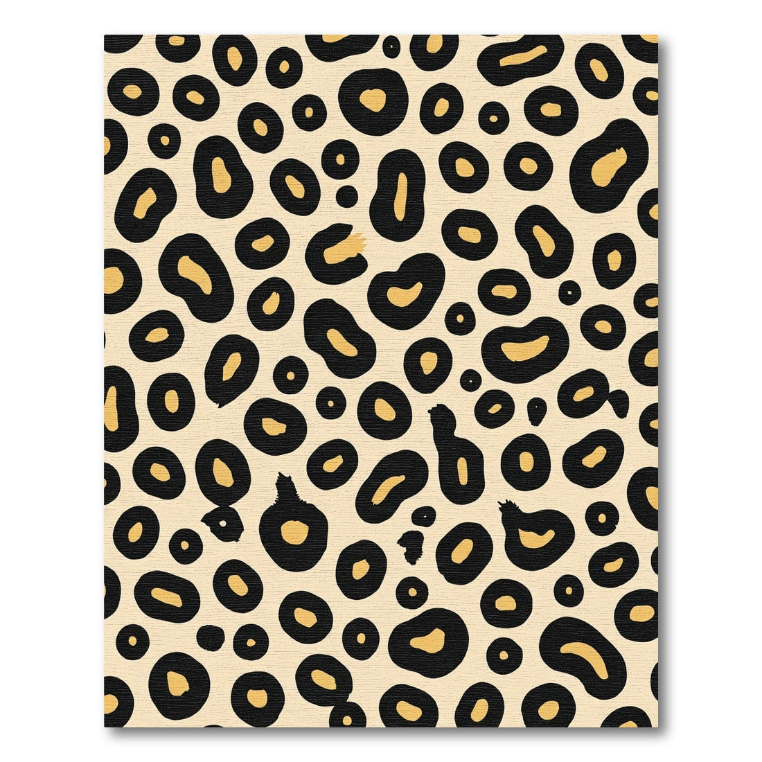 Bold Black Tan Leopard Spots Rug