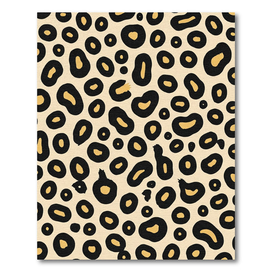 Bold Black Tan Leopard Spots Rug