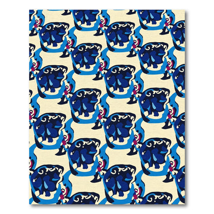 Bold Blue Abstract Organic Rhapsody Rug