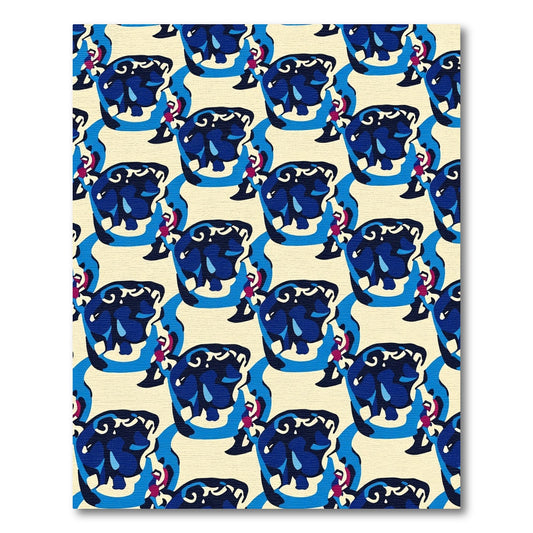Bold Blue Abstract Organic Rhapsody Rug