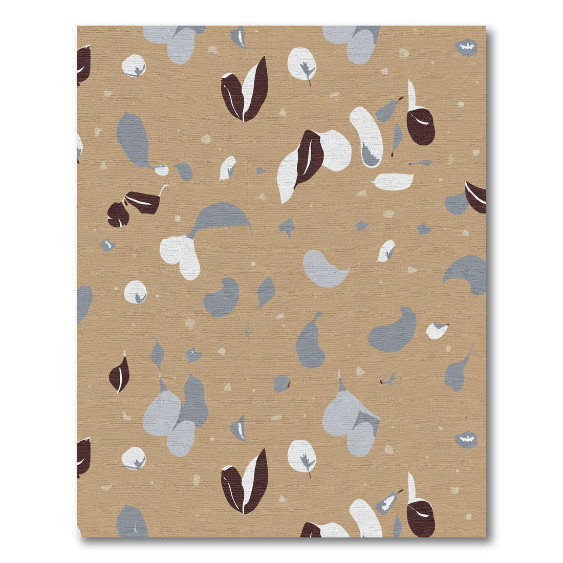 Tan Leafy Abstract Composition Rug
