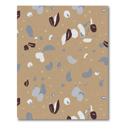 Tan Leafy Abstract Composition Rug