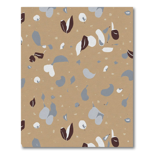 Tan Leafy Abstract Composition Rug