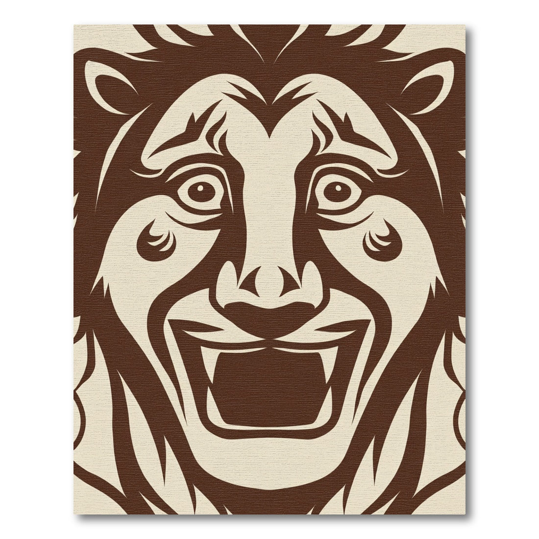 Brown Lion Face Majestic Roaring Art Rug