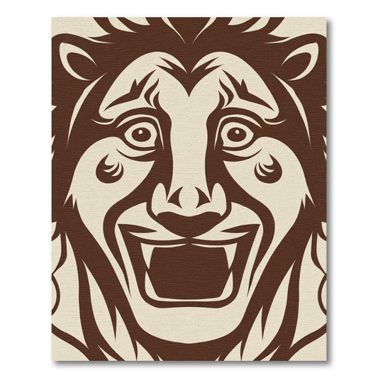 Brown Lion Face Majestic Roaring Art Rug