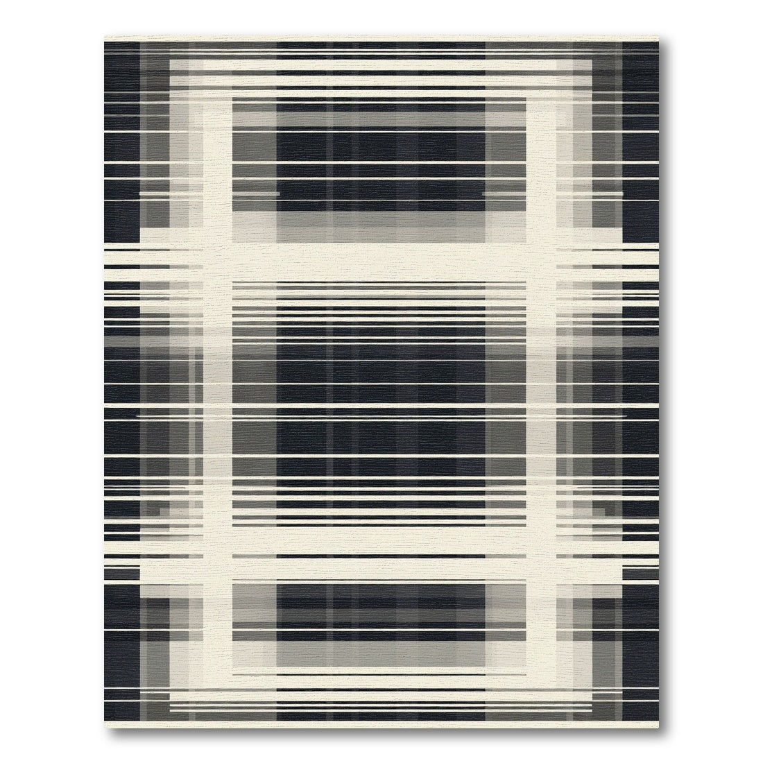 Minimalist Wide Stripe Grid Rug
