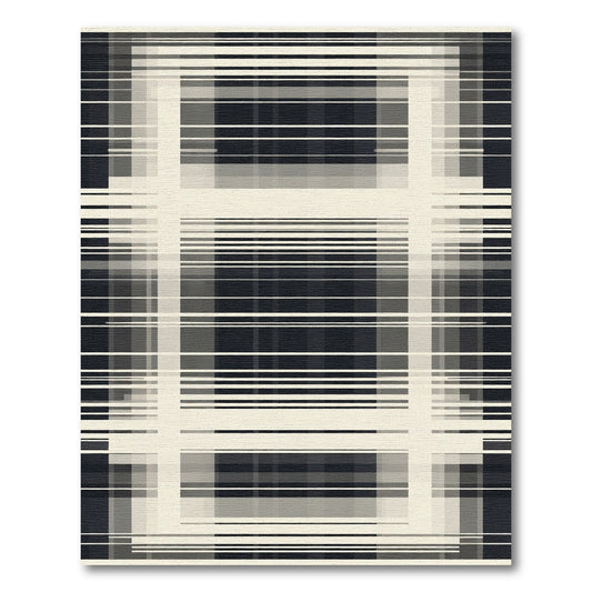 Minimalist Wide Stripe Grid Rug