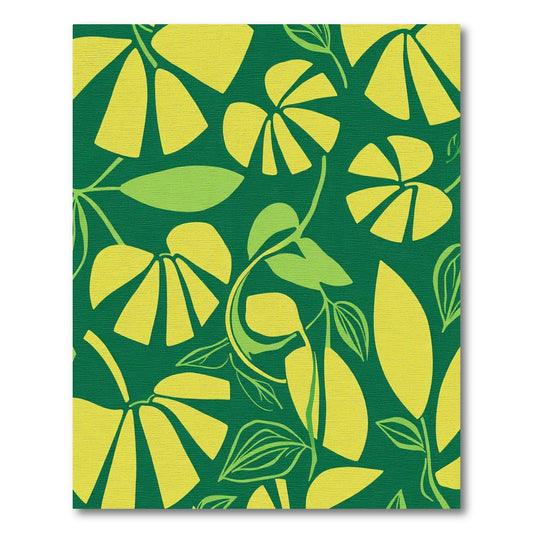 Lush Yellow Petal Vine Garden Rug