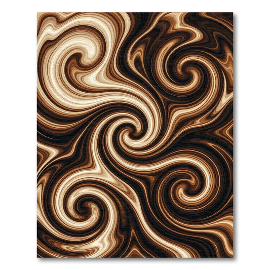 Earthy Swirl Abstract Fluid Rug