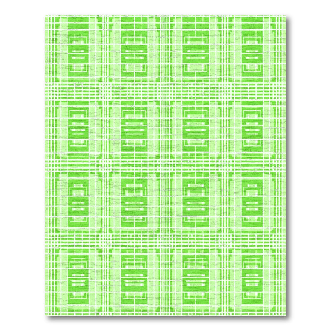 Lime Green Geometric Lattice Rug