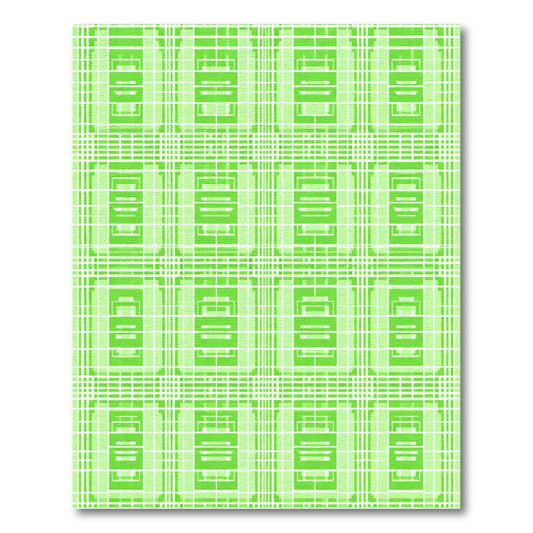 Lime Green Geometric Lattice Rug