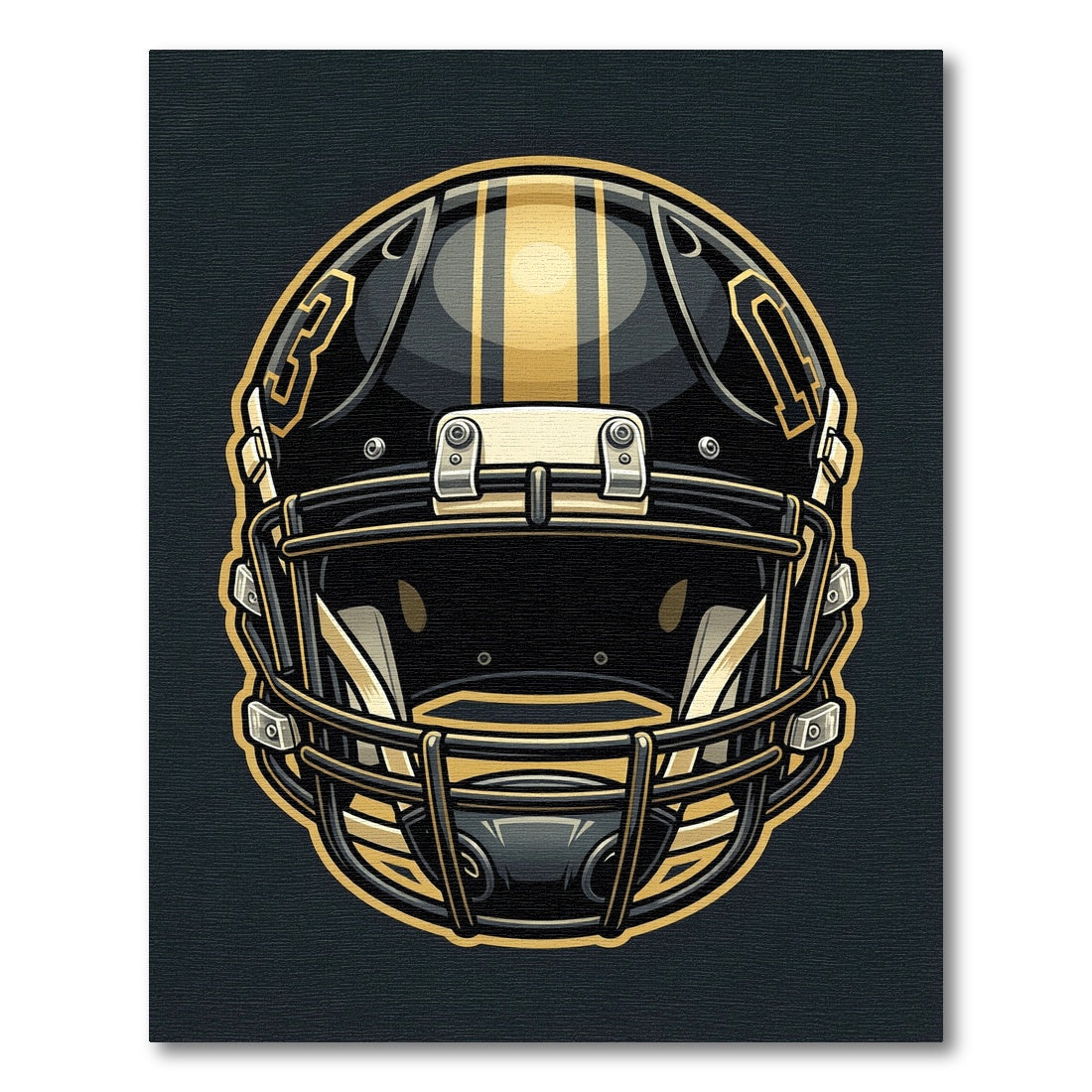 Bold Black Gold Striped Helmet Rug