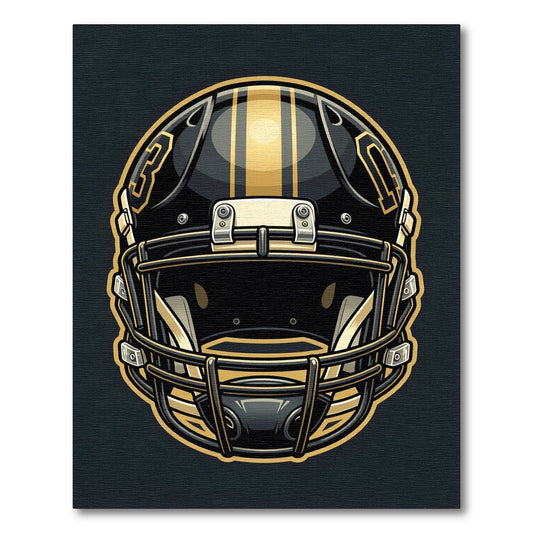 Bold Black Gold Striped Helmet Rug