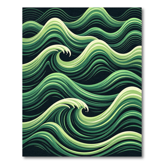 Emerald Green Crashing Waves Rug