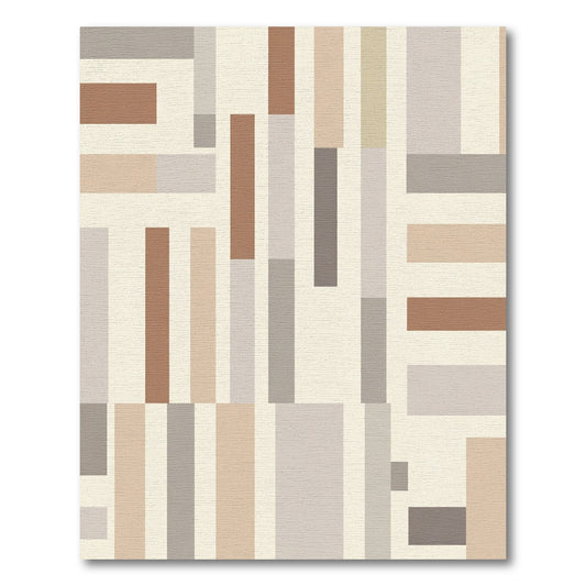 Earthy Abstract Rectangles Geometric Composition Rug