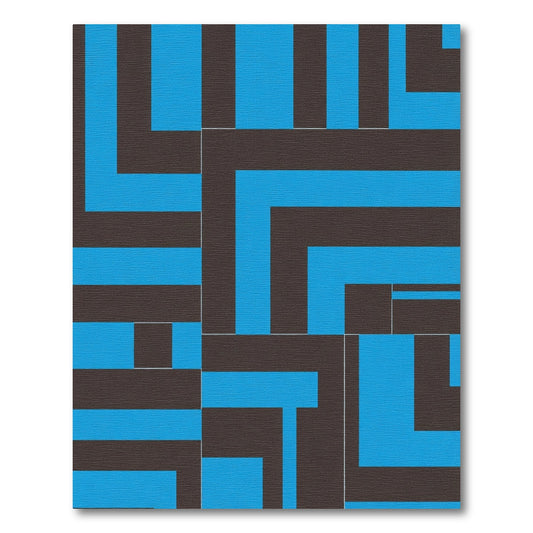 Bold Blue Geometric Labyrinth Rug