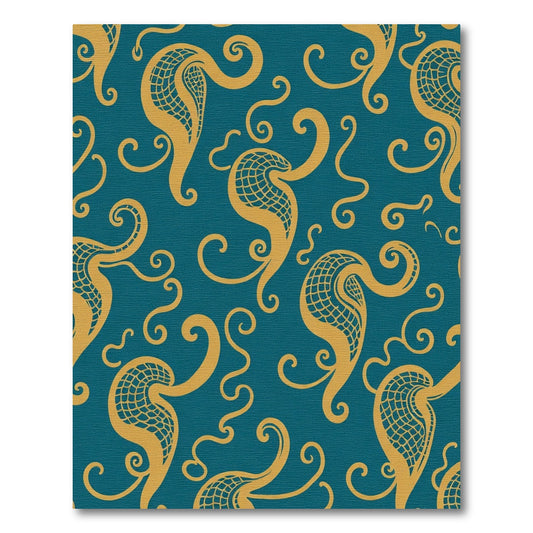 Tangerine Swirl Organic Teal Rug