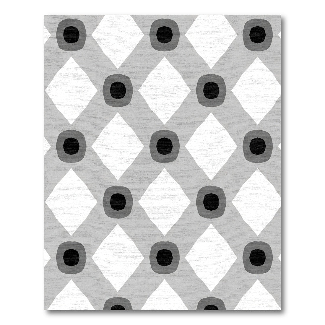 Geometric Gray Dot Diamond Tile Rug