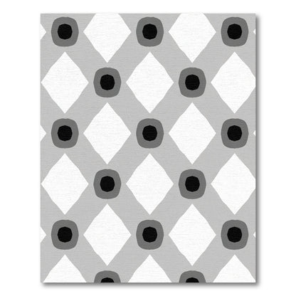 Geometric Gray Dot Diamond Tile Rug