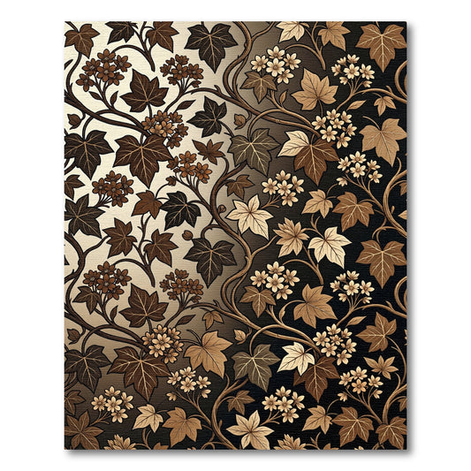 Brown Ivy Vine Floral Botanical Rug