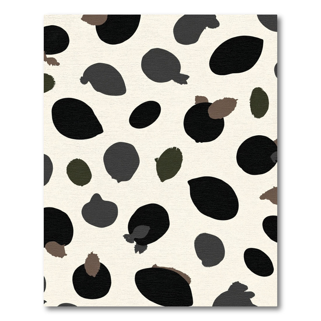 Abstract Black Tan Organic Shapes Rug