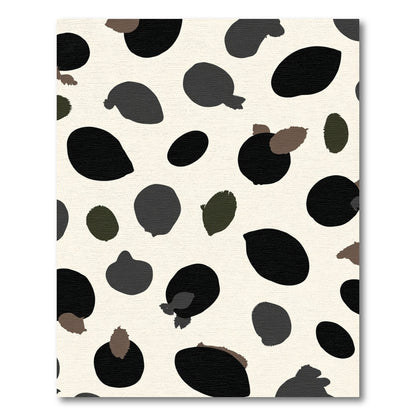 Abstract Black Tan Organic Shapes Rug