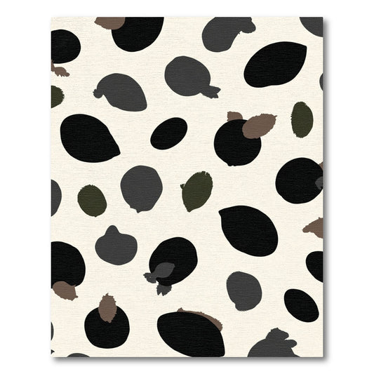 Abstract Black Tan Organic Shapes Rug