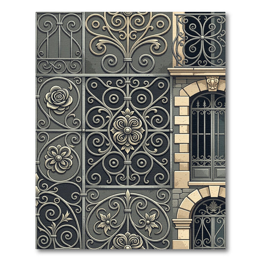 Fleur De Lis Wrought Iron Scroll Rug