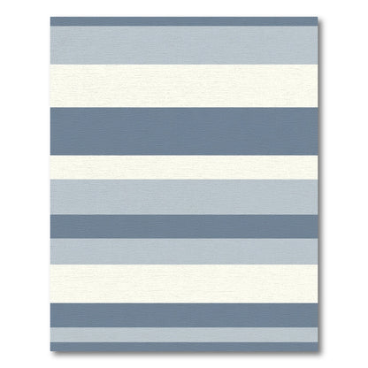 Blue Gray Cream Striped Horizon Rug