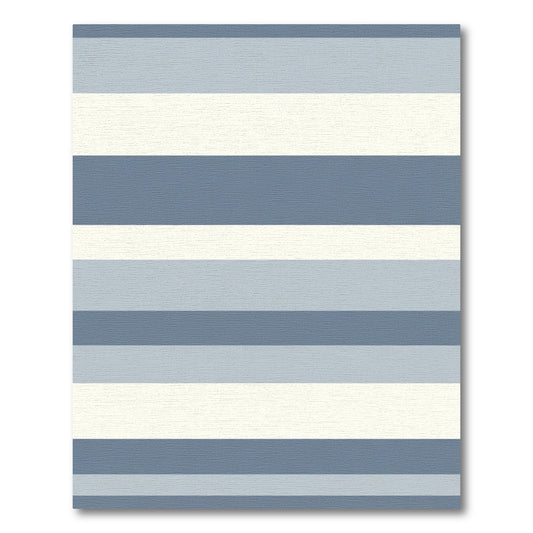 Blue Gray Cream Striped Horizon Rug