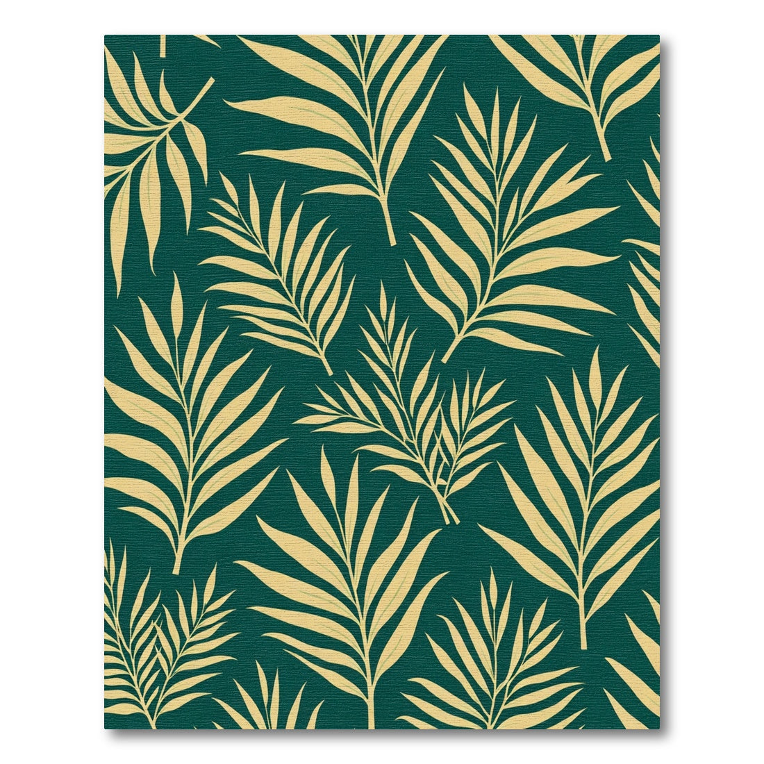 Golden Palm Fronds On Teal Background Rug