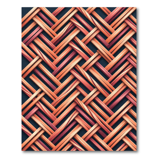 Overlapping Intertwined Warm Terracotta Bands Rug