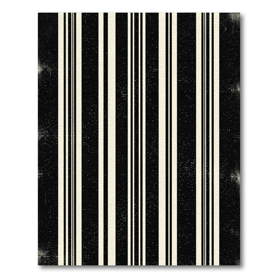 Bold Black and Cream Stripe Rug