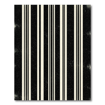 Bold Black and Cream Stripe Rug