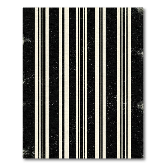 Bold Black and Cream Stripe Rug