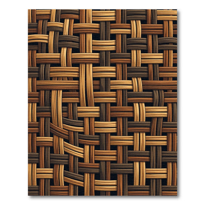 Earthy Tones Woven Basket Grid Rug