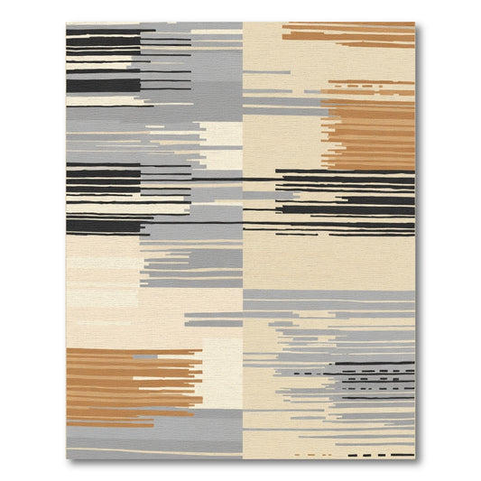 Modern Abstract Block Stripe Rug