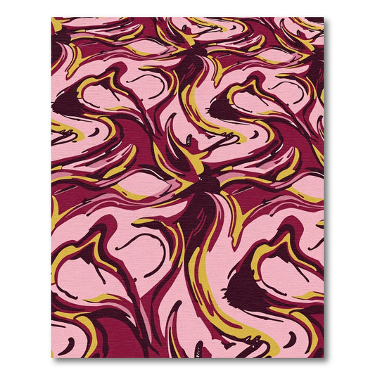Crimson Pink Swirl Abstraction Rug