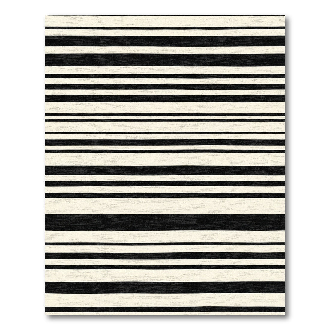 Alternating Cream Black Linear Bands Rug